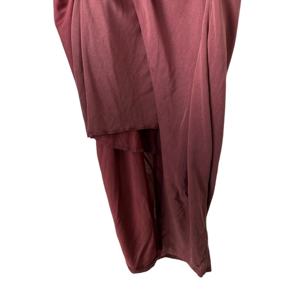 Lulu's Raise a Glass One Shoulder Midi Dress Size S Wedding Cocktail Rusty Rose - Picture 9 of 13